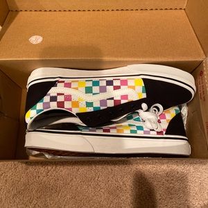 rainbow checkered vans